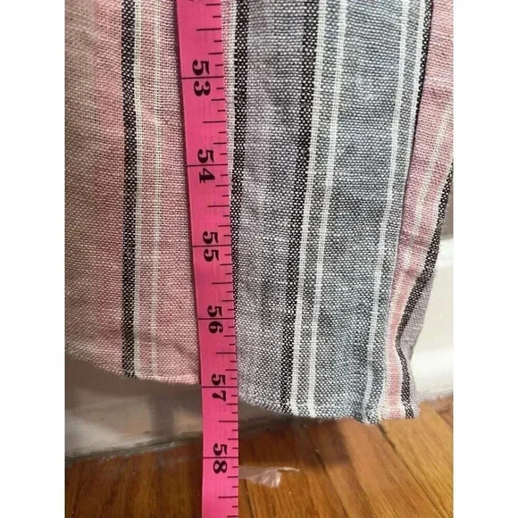 Anthropologie Drew Emerson Jumpsuit Size Large Strapless Tulip Hem Linen Blend - Picture 3 of 7